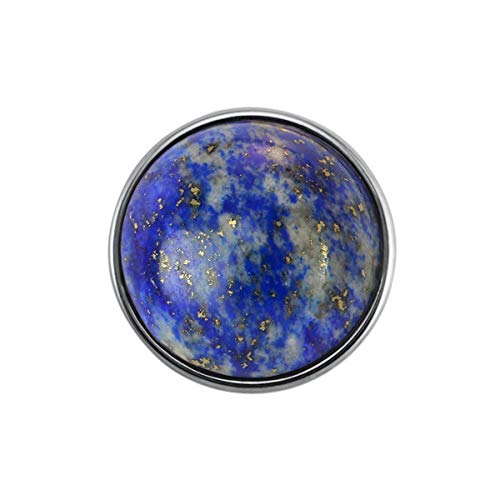 Quiges Damen Click Button 18mm Chunk Lapisblaue Naturstein für Druckknopf Zubehör Quiges Damen Click Button 18mm Chunk Lapisblaue Naturstein für Druckknopf Zubehör von Quiges