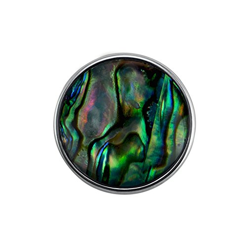 Quiges Damen Click Button 18mm Chunk Perlmutt Multi Grün für Druckknopf Zubehör von Quiges