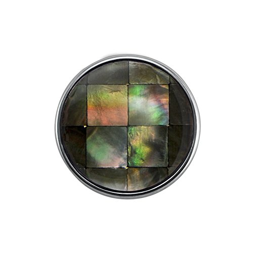 Quiges Damen Click Button 18mm Chunk Perlmutt Muster Grau für Druckknopf Zubehör Quiges Damen Click Button 18mm Chunk Perlmutt Muster Grau für Druckknopf Zubehör von Quiges
