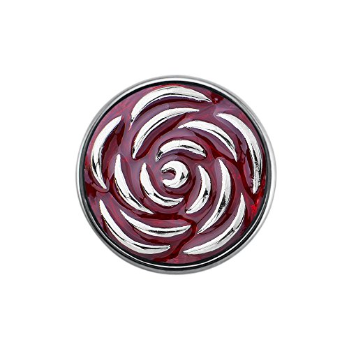 Quiges Damen Click Button 18mm Chunk Rosa Rot für Druckknopf Zubehör von Quiges