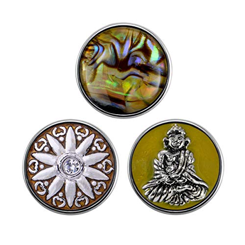 Quiges Damen Click Button 18mm Chunk Set 3 Stücke Gelb Motiv für Druckknopf Zubehör Quiges Damen Click Button 18mm Chunk Set 3 Stücke Gelb Motiv für Druckknopf Zubehör von Quiges