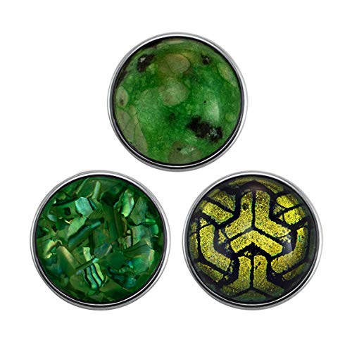 Quiges Damen Click Button 18mm Chunk Set 3 Stücke Grün Motiv für Druckknopf Zubehör Quiges Damen Click Button 18mm Chunk Set 3 Stücke Grün Motiv für Druckknopf Zubehör von Quiges