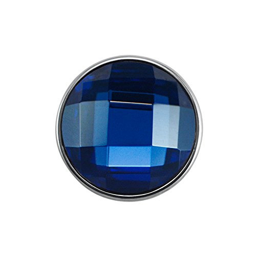 Quiges Damen Click Button 18mm Chunk Versilbert Dunkelblau Geschliffen für Druckknopf Zubehör Quiges Damen Click Button 18mm Chunk Versilbert Dunkelblau Geschliffen für Druckknopf Zubehör von Quiges