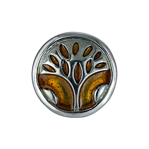 Quiges Damen Click Button 18mm Chunk Versilbert Lebensbaum Gelb für Druckknopf Zubehör Quiges Damen Click Button 18mm Chunk Versilbert Lebensbaum Gelb für Druckknopf Zubehör von Quiges