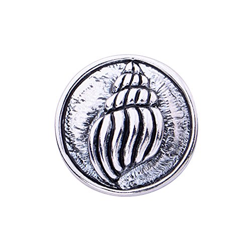 Quiges Damen Click Button 18mm Chunk Versilbert Muschelfossil für Druckknopf Zubehör Quiges Damen Click Button 18mm Chunk Versilbert Muschelfossil für Druckknopf Zubehör von Quiges