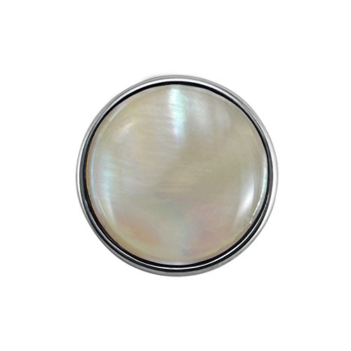 Quiges Damen Click Button 18mm Chunk Versilbert Perlmutt für Druckknopf Zubehör Quiges Damen Click Button 18mm Chunk Versilbert Perlmutt für Druckknopf Zubehör von Quiges