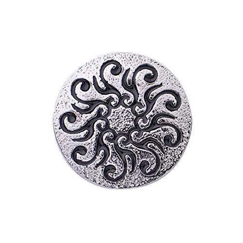 Quiges Damen Click Button 18mm Chunk Versilbert Spiralsymbol für Druckknopf Zubehör von Quiges