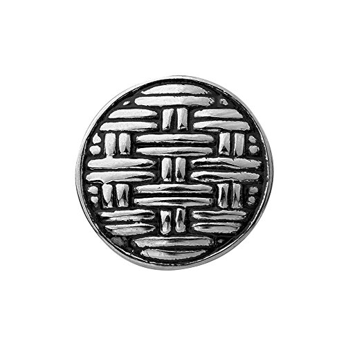 Quiges Damen Click Button 18mm Chunk Versilbert Stoffmuster für Druckknopf Zubehör von Quiges
