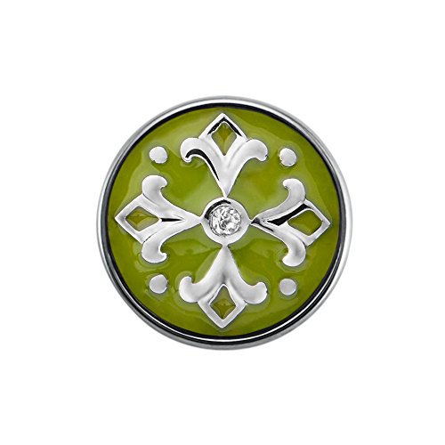 Quiges Damen Mini Click Button 12mm Ornament mit Kristall Zirkonia Kern Hellgrün Quiges Damen Mini Click Button 12mm Ornament mit Kristall Zirkonia Kern Hellgrün von Quiges