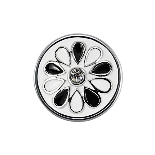 Quiges Damen Mini Click Button 12mm Schwarz und Weiße Blättern Ornament Quiges Damen Mini Click Button 12mm Schwarz und Weiße Blättern Ornament von Quiges