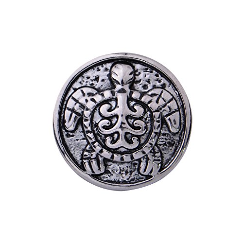 Quiges Damen Mini Click Button 12mm Versilbert Schildkröte von Quiges