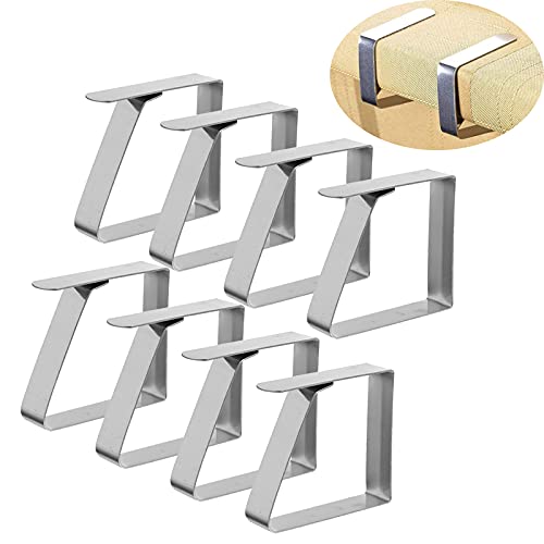 Quikhome 8 Stück Edelstahl Tischdeckenklammer Garten Tischtuchhalter Tischtuch Clips für Outdoor-Party-Hochzeits-Picknick-Klapptischdecke von Quikhome