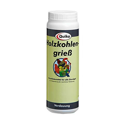 Quiko Holzkohlengrieß "270g - Für Ziervögel, Brieftauben und Hühner - Zur Verbesserung der natürlichen Verdauung von Quiko