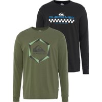 Quiksilver Langarmshirt "Herren Doppelpack mit Logodruck", (Packung, 2 tlg.) von Quiksilver