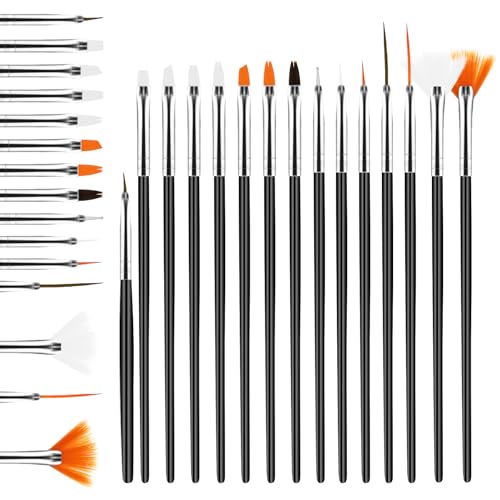 15 Stück Fondant Kuchen Bürsten Set,Kuchen Malerei Pinsel,Zuckerkleber Backpinsel Werkzeug Lebensmittel Pinsel,Kuchendeko Pinsels für DIY Dekorieren Von Desserts,Keksen,Keksform(Schwarz) von Quilax
