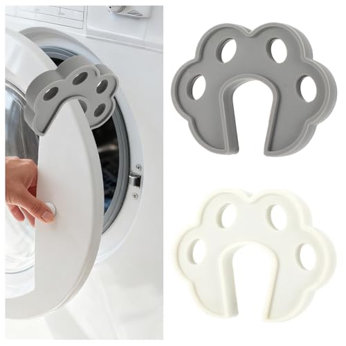 2 Stück Waschmaschinentürstütze offen, Frontlader-Waschmaschinentürstütze, Trockner, Silikon-Frontlader-Waschmaschinentür-Stopper, Unterlegscheiben, Türstopper für richtige Belüftung von Quilax