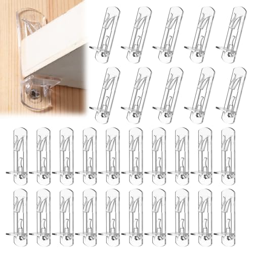 30 Stück Kunststoff-Regalstifte, Regalstützstifte, transparente Kunststoff-Regalklammern für Küchenschränke, Möbel, Bücherregale (5 mm, 7 mm, je 15 Stück) von Quilax