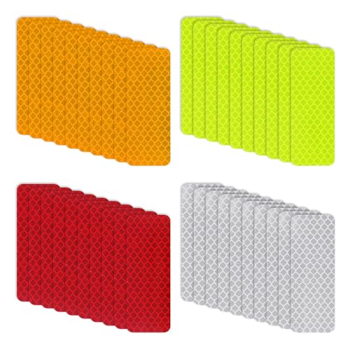 40 Stück Reflektorband Selbstklebend,Wasserdicht Reflektoren Aufkleber,Reflektorband für Fahrrad,Reflektierende Aufkleber für Fahrrad,Rucksack,Motorrad,Roller,Helme(3 x 8 cm) von Quilax