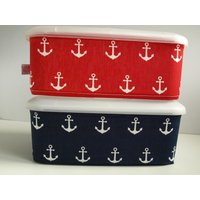 Feuchttücherbox Bezug, Anker Rot, Marine Oder Hellgrau von QuiltCottageLove
