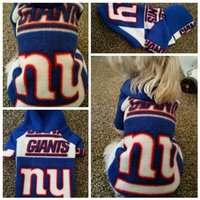 Fleece Kapuzen-Hundepullover Ny Giants Small Breed Pet Outfit von QuiltNCrochet