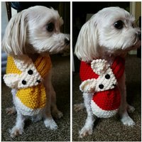 Gehäkelter Hund Verstellbarer Fuchs Schal Halswärmer Für Kleine Rassen Hunde Einheitsgröße Passt Den Meisten Rot Oder Gelb von QuiltNCrochet