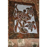 Applikation-Schildkröten-Wandbehang von Quiltatude