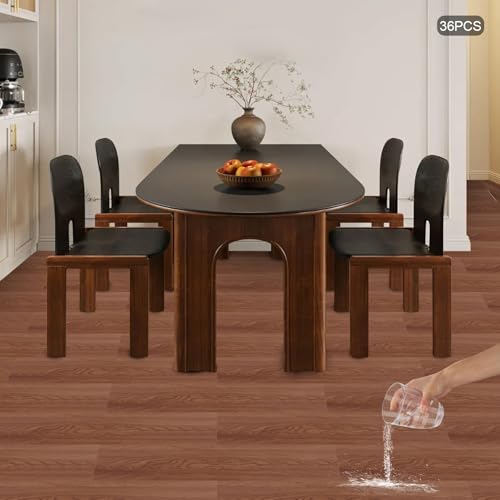 36 Stück PVC-Bodenbelag Walnussfarbe Selbstklebende Bodenplatten, 1.3 mm 91.44 X 15.24cm Selbstklebender DIY-Bodenbelag, Selbstklebende Boden Aufkleber für Küchen, Wohnzimmern, Schlafzimmern von Quiltern