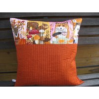 Patchwork Kissen Waldtiere Im Herbst von Quiltherz