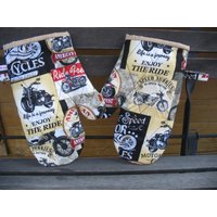 Topfhandschuhe - Topflappen Motorrad in Schwarz Und Rot Topfhandschuhe - Topflappen Motorrad in Schwarz Und Rot von Quiltherz