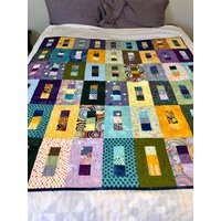 Modern Moda Grunge Fabric Quilt Mehrfarbiger Couch Quilt | 138cm X 150cm von QuiltsClothsCovers