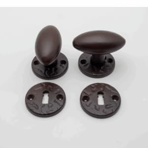 Türgriff, oval, Aluminium, Rost-Finish, auf Rosette, mit Schlüsselloch Türgriff, oval, Aluminium, Rost-Finish, auf Rosette, mit Schlüsselloch von Quincadeco