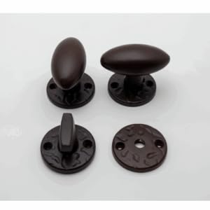 Türgriff, oval, Aluminium, Rost-Finish, auf Rosette mit Verurteilung von Quincadeco