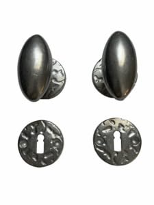 Türgriff, oval, Aluminium, natur auf Schlüsselrosetten von Quincadeco