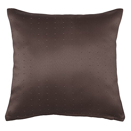 Quinnyshop Moderne Kissenbezug 40x40 cm Kissenhülle Jacquard Punkte Uni-Farben mit Reißverschluss (Braun) von Quinnyshop