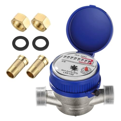 1 PCS Single Jet Wasserzähler Messing Wasserzähler Haus Und Garten Verwendung Durchflusswasserzähler Kunststoff von Quintaroa