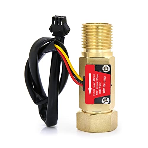 Durchflussschalter Mit 30 Cm Kabel, Messing-Magnetventil, Wasserdurchflussmesser, Turbo-Typ-Messgerät von Quintaroa