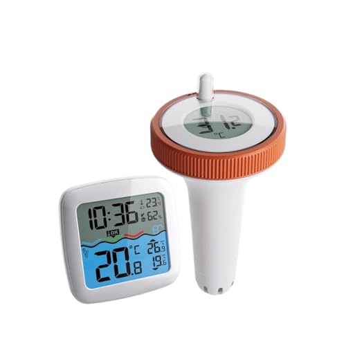 Poolthermometer Drahtloses Poolthermometer, Schwimmender Wassertemperatursensor Mit LCD-Empfänger For Schwimmbad, Badewanne, Aquarium, Spa, Fischteich von Quintaroa