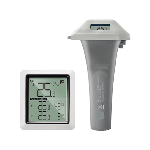 Poolthermometer Drahtloses Poolthermometer Mit Anzeigekonsole, Wassertemperatursensor For Schwimmbäder, Whirlpools von Quintaroa