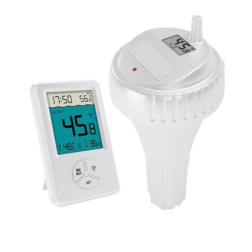 Poolthermometer Drahtloses Schwimmbadthermometer IPX7 Wasserdichtes Schwimmendes Thermometer For Schwimmbäder, Babybäder, Aquarien, Fischteiche(TYPE 1) von Quintaroa