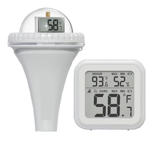Poolthermometer Drahtloses Schwimmendes Poolthermometer IPX7 Wasserdichter Temperaturmonitor For Schwimmbäder, 360 ° LCD-Display, Temperatursensor von Quintaroa
