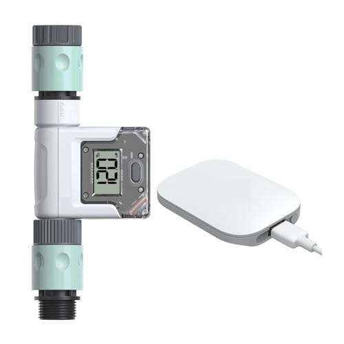 WiFi-Wasserdurchflussmesser, Intelligenter Wasserzähler For Gartenschlauch-Durchflussmesser, GPM-Wasserverbrauch, RV-Poolfüllung(1PCS meter with Hub) von Quintaroa