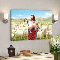 Jesus Leinwand 24 - Christliches Geschenk Leinwandbild Poster Leinwandkunst Bibelvers Wandkunst Gott von Quintem