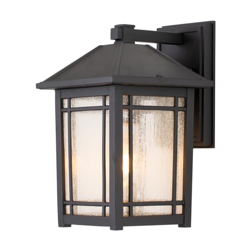 Quintessentiale Elstead Quoizel Cedar Außenwandlaterne Schwarz, IP44 von Elstead Lighting