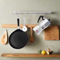 Handgefertigte Küchenutensilien Schiene Aus Chrom Robustes Topf - Und Pfannenregal von QuirkHub