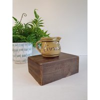 Vintage Kleine Studio Keramik "Cornish Cream" Terracotta Krug von QuirkyAntiquesTom