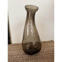 Retired Ikea Glasvase Kunstglas Rauchgrau Grau Gezupft Modern - K von QuirkyandCuriousShop
