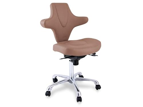 QUIRUMED Hocker mit ergonomischer Rückenlehne und attraktivem Design, Sandfarbe, Metallstruktur, Kunstleder, höhenverstellbar, Rückenlehnenneigung, bis 150 kg QUIRUMED Hocker mit ergonomischer Rückenlehne und attraktivem Design, Sandfarbe, Metallstruktur, Kunstleder, höhenverstellbar, Rückenlehnenneigung, bis 150 kg von Quirumed