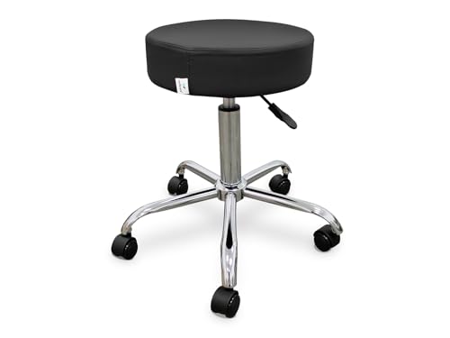 QUIRUMED WELLCORE Hocker mit selbstreinigenden Rollen, höhenverstellbar, professionelle Verwendung, robuste Struktur, 5 Räder, Schwarz QUIRUMED WELLCORE Hocker mit selbstreinigenden Rollen, höhenverstellbar, professionelle Verwendung, robuste Struktur, 5 Räder, Schwarz von Quirumed