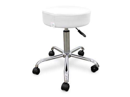 QUIRUMED WELLCORE Hocker mit selbstreinigenden Rollen, höhenverstellbar, professionelle Verwendung, robuste Struktur, 5 Rollen, Weiß QUIRUMED WELLCORE Hocker mit selbstreinigenden Rollen, höhenverstellbar, professionelle Verwendung, robuste Struktur, 5 Rollen, Weiß von Quirumed