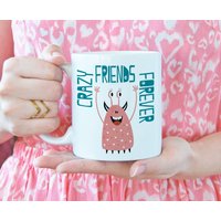 Süße Beste Freunde-Becher, 11 Unzen Keramik-Becher, Lustiges Geschenk Für Freundin, Verrückte Monster Freundgeschenk von QuiteFuzzy